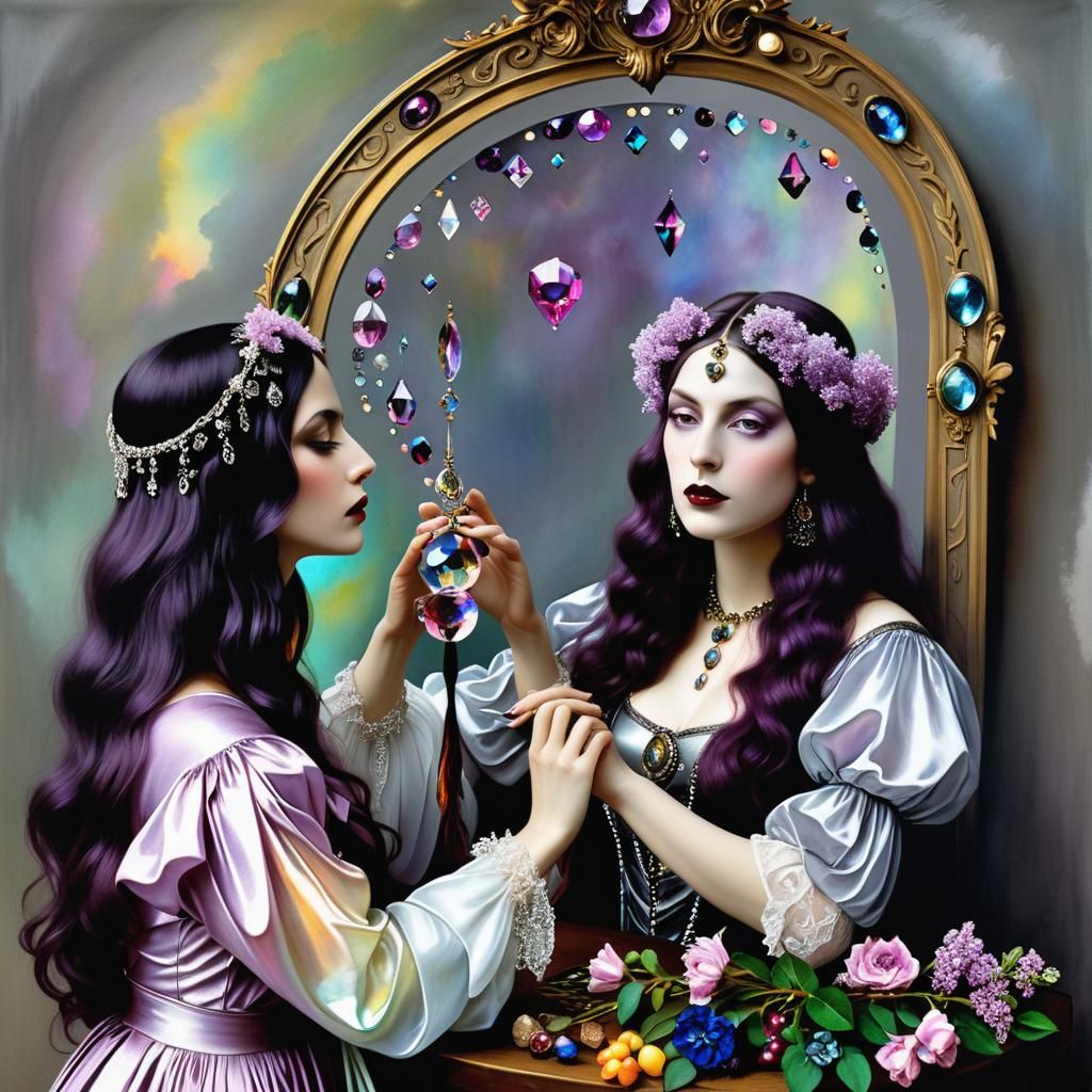 Surreal OrcVampire Witch in Ink Print Style