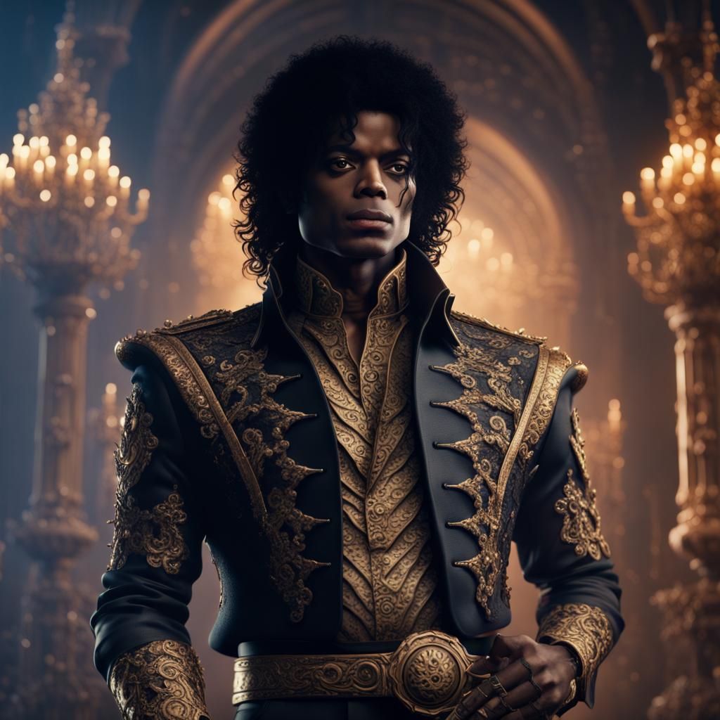 Black Michael Jackson: Detailed Matte Painting