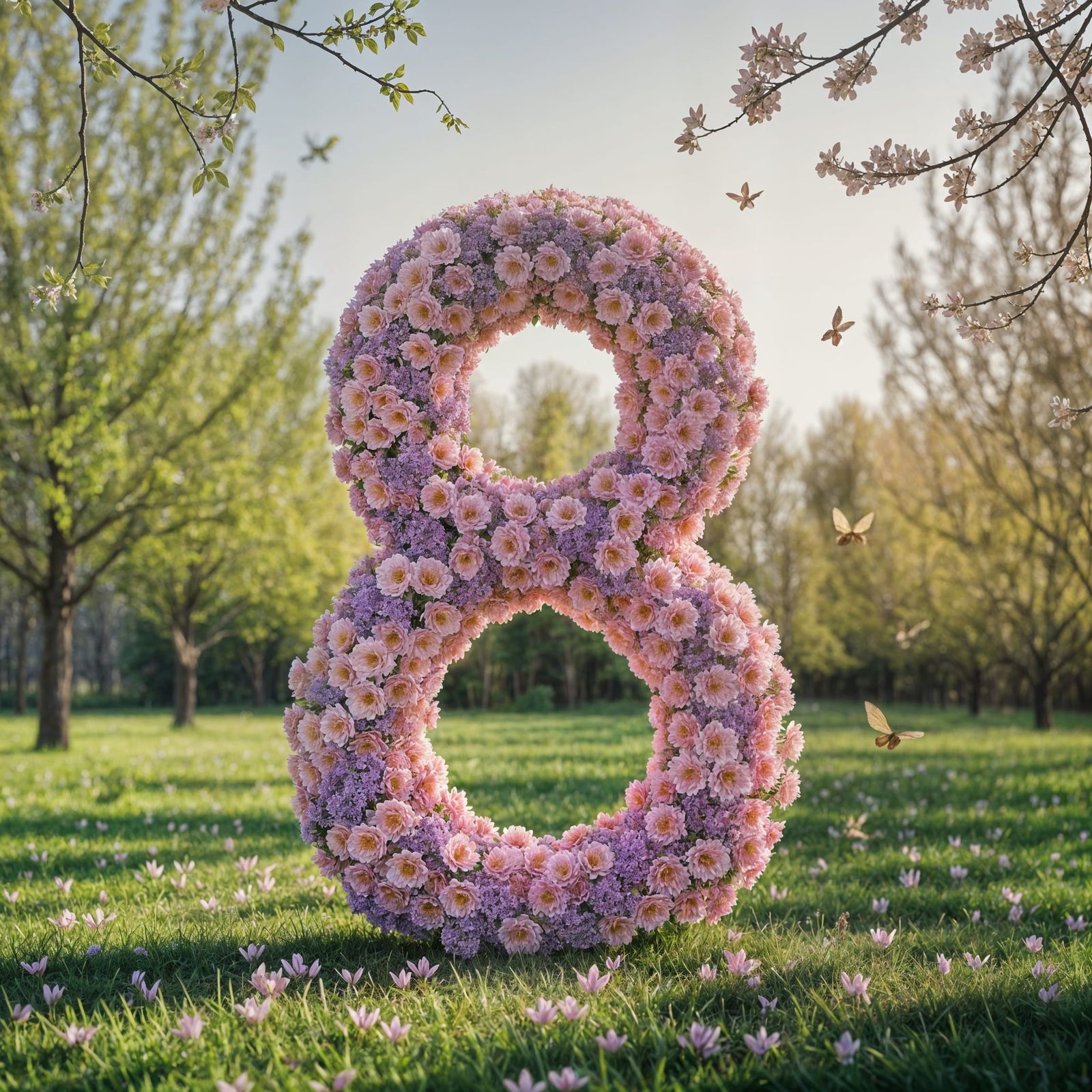 Elegant Flower Number 8 in Serene Spring Garden