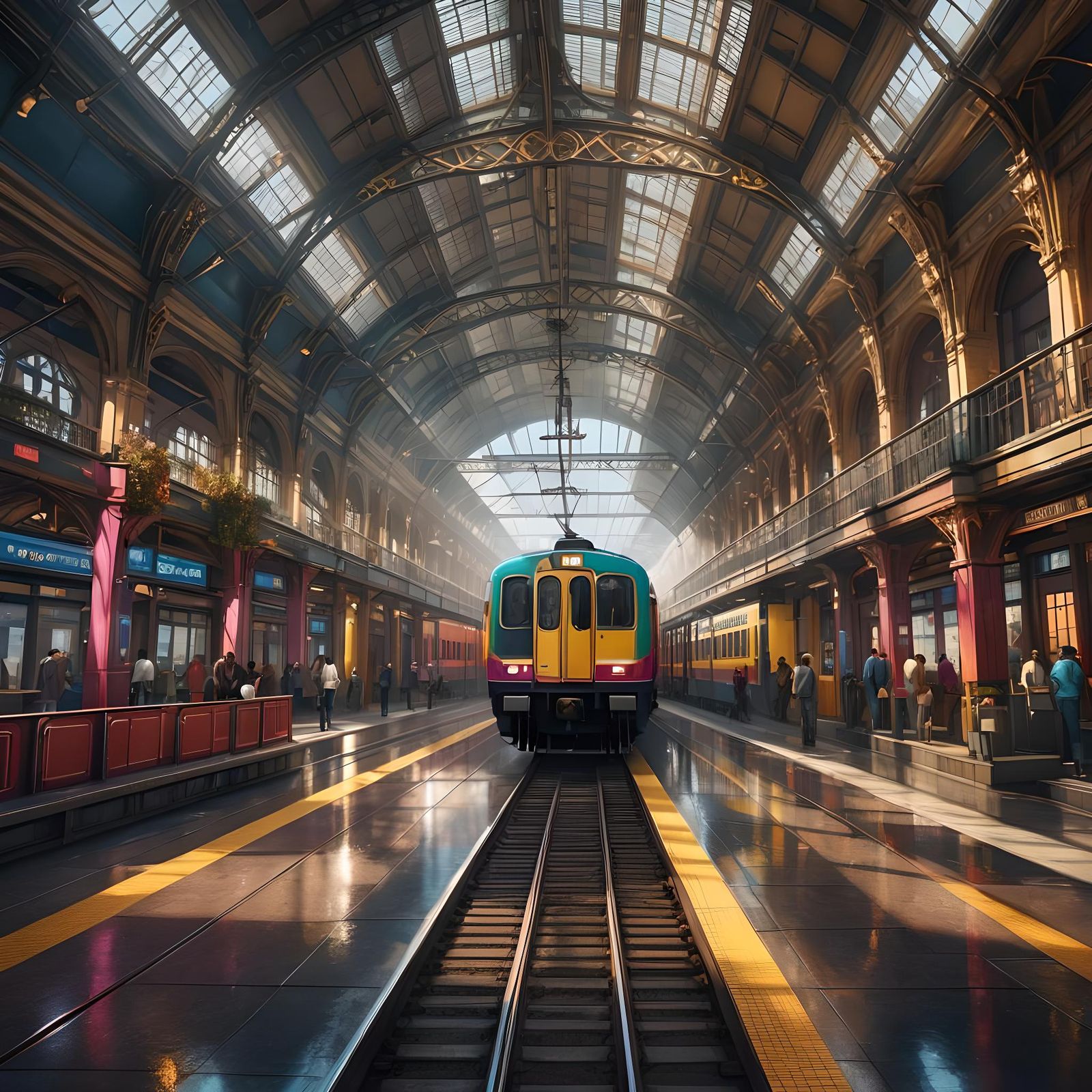 LGBTQ Train in Colorful Fantasy Art Station