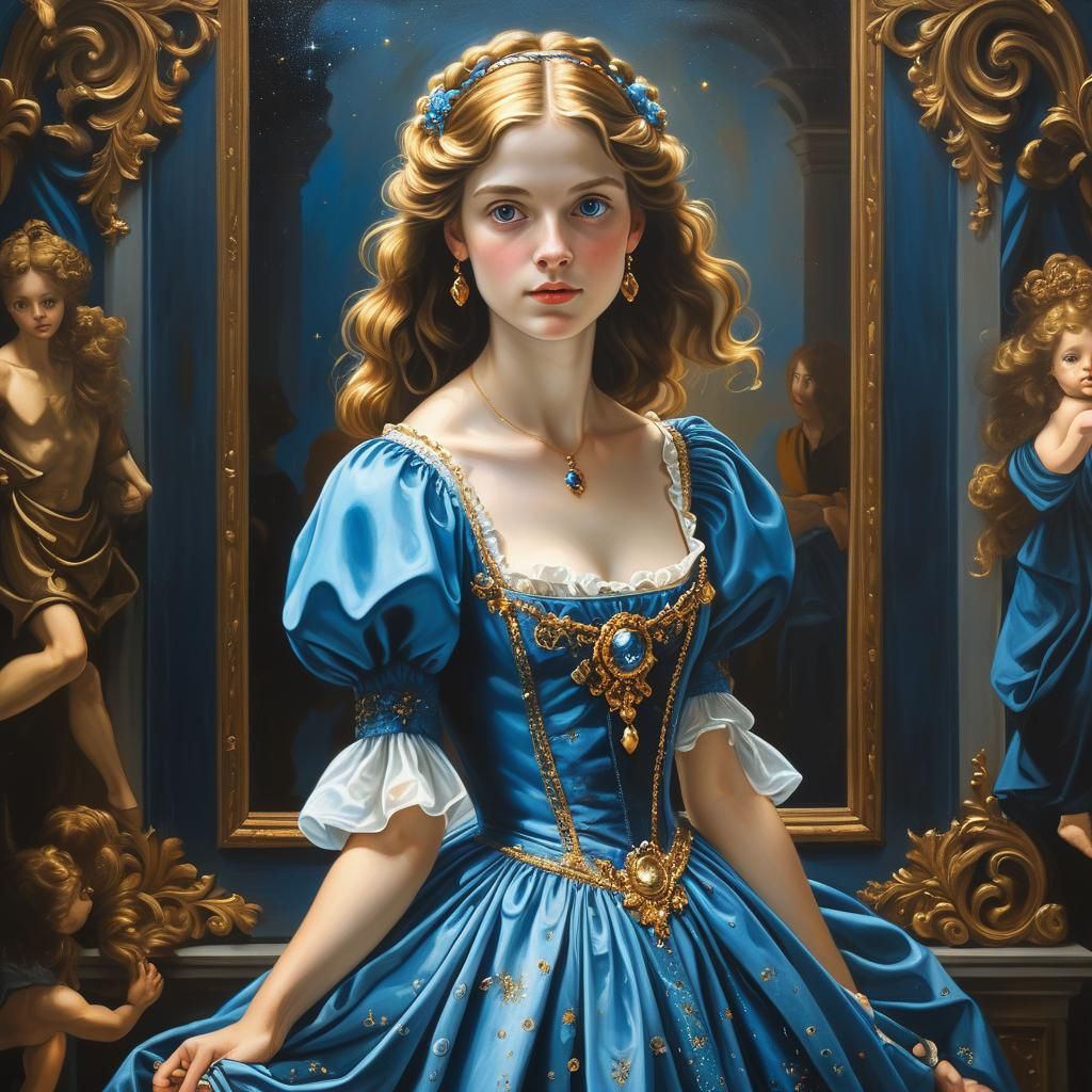 Alice in Wonderland Emerges: Baroque Oil Painting