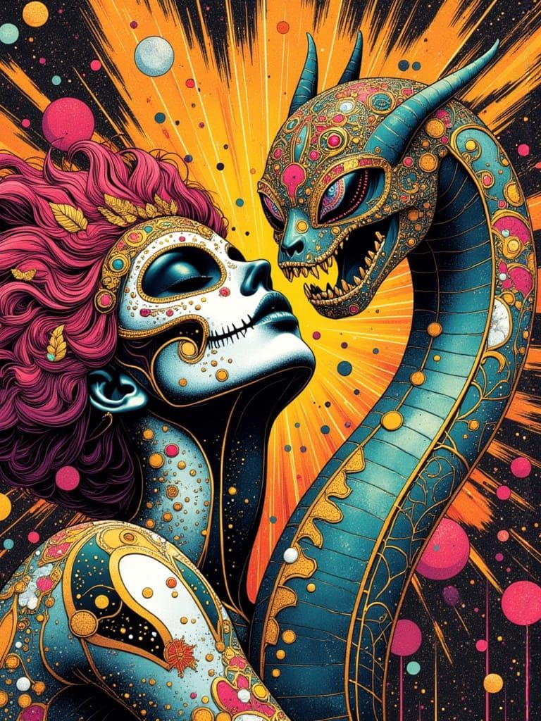 Día de los Muertos Pop-Art Explosion: Luchador vs Alebrije