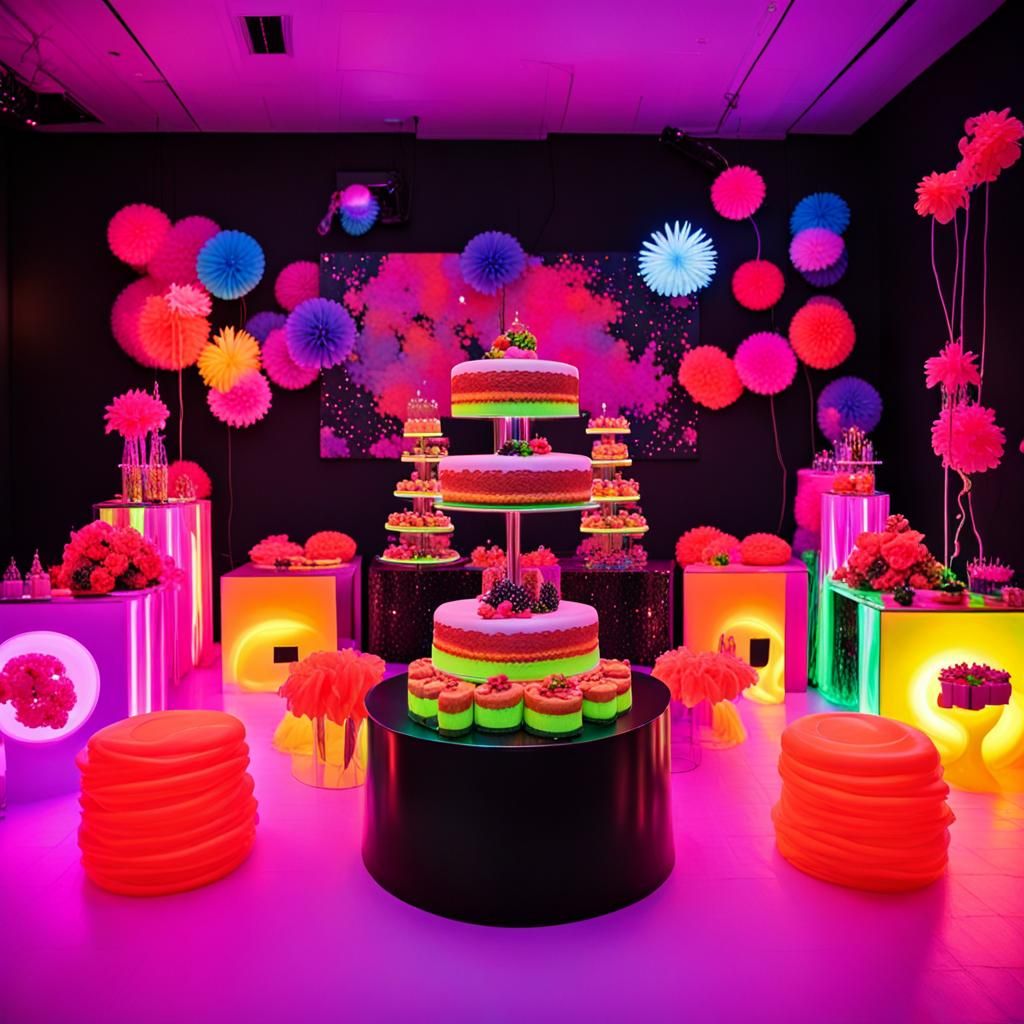 Neon Glow Party with Glowing Cake Delight