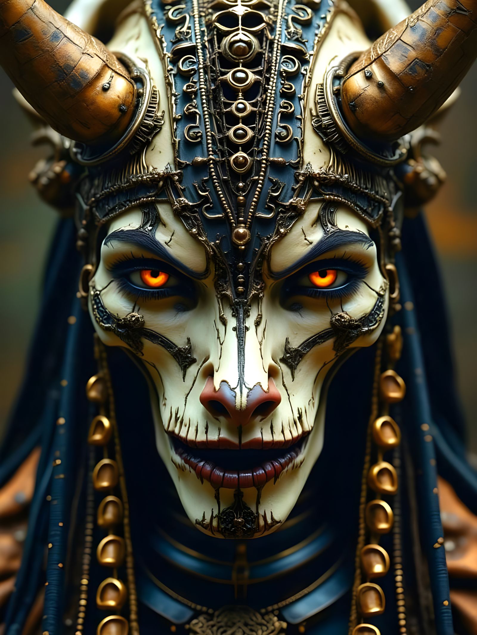 A Photorealistic Digital Portrait of a Warrior in Ornate Hea...