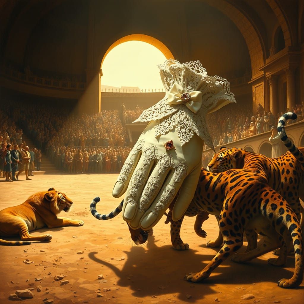 Medieval Battle Scene in Vibrant, Dreamlike Style