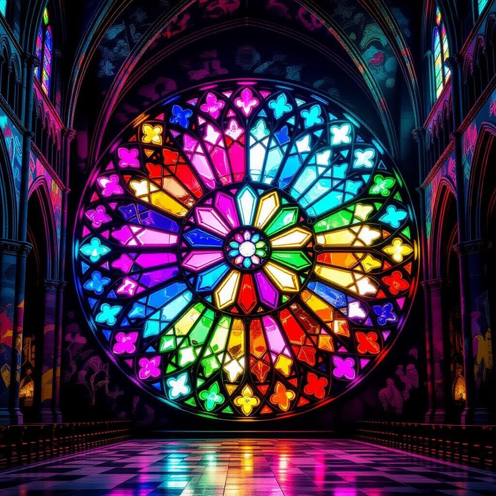 Crystal Rose Window in Moody Cathedral