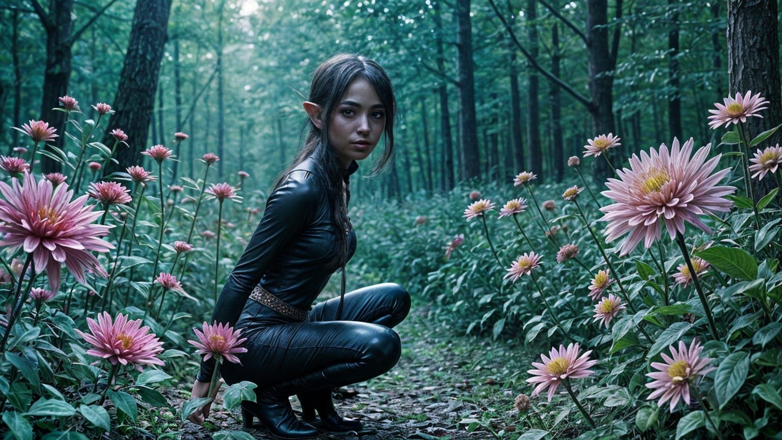 Fantasy Night Garden Fairy in Bloom