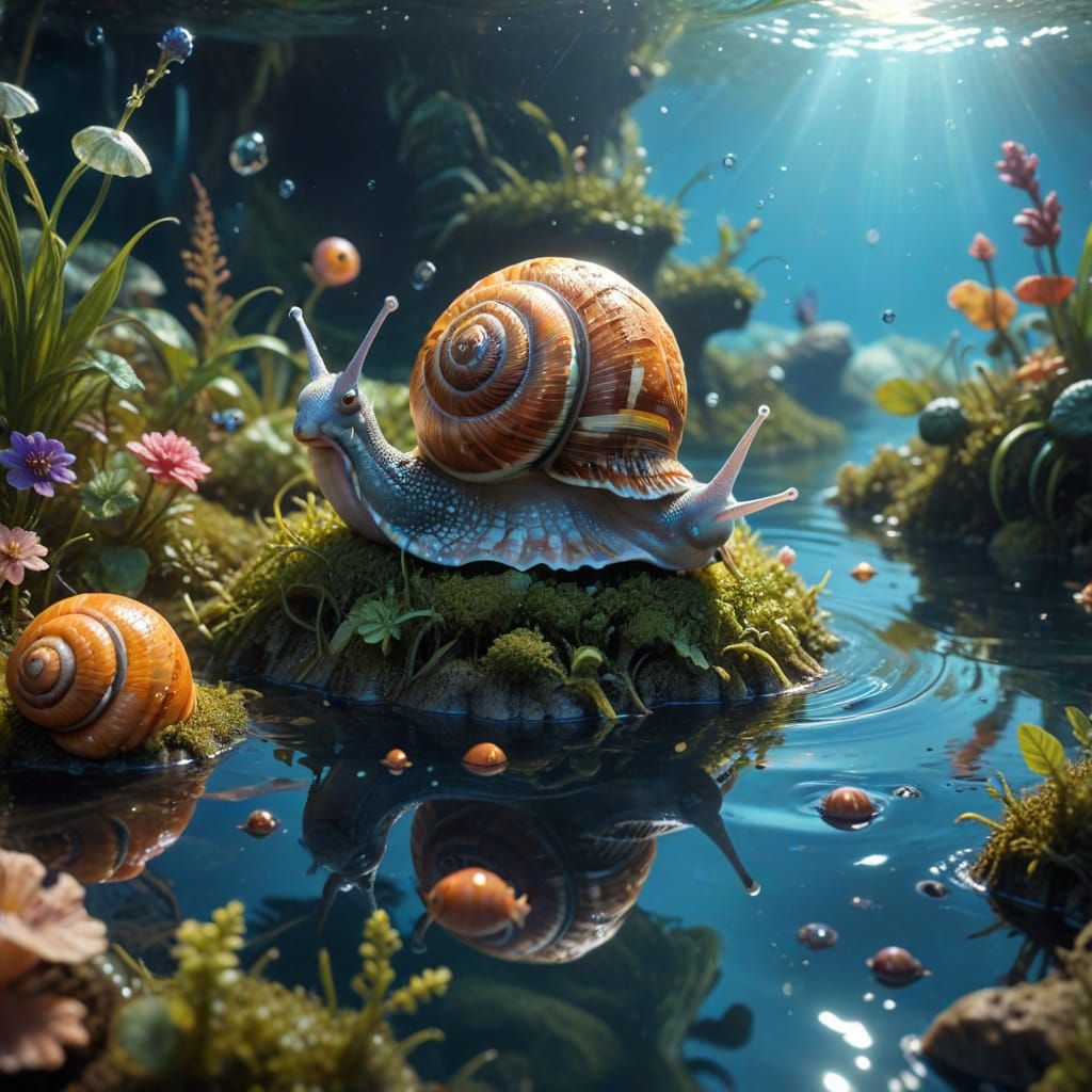 Chromatic Anthro Snail Finds Food in Anime Fantasy World