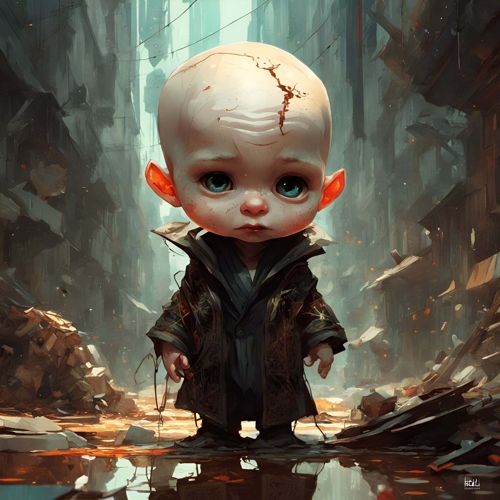 Adorable Chibi Voldemort in Detailed 3D Style