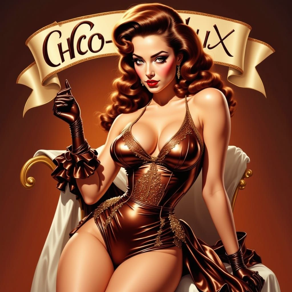 Whimsical Chocolate Goddess in Opulent Patisserie Chic Style