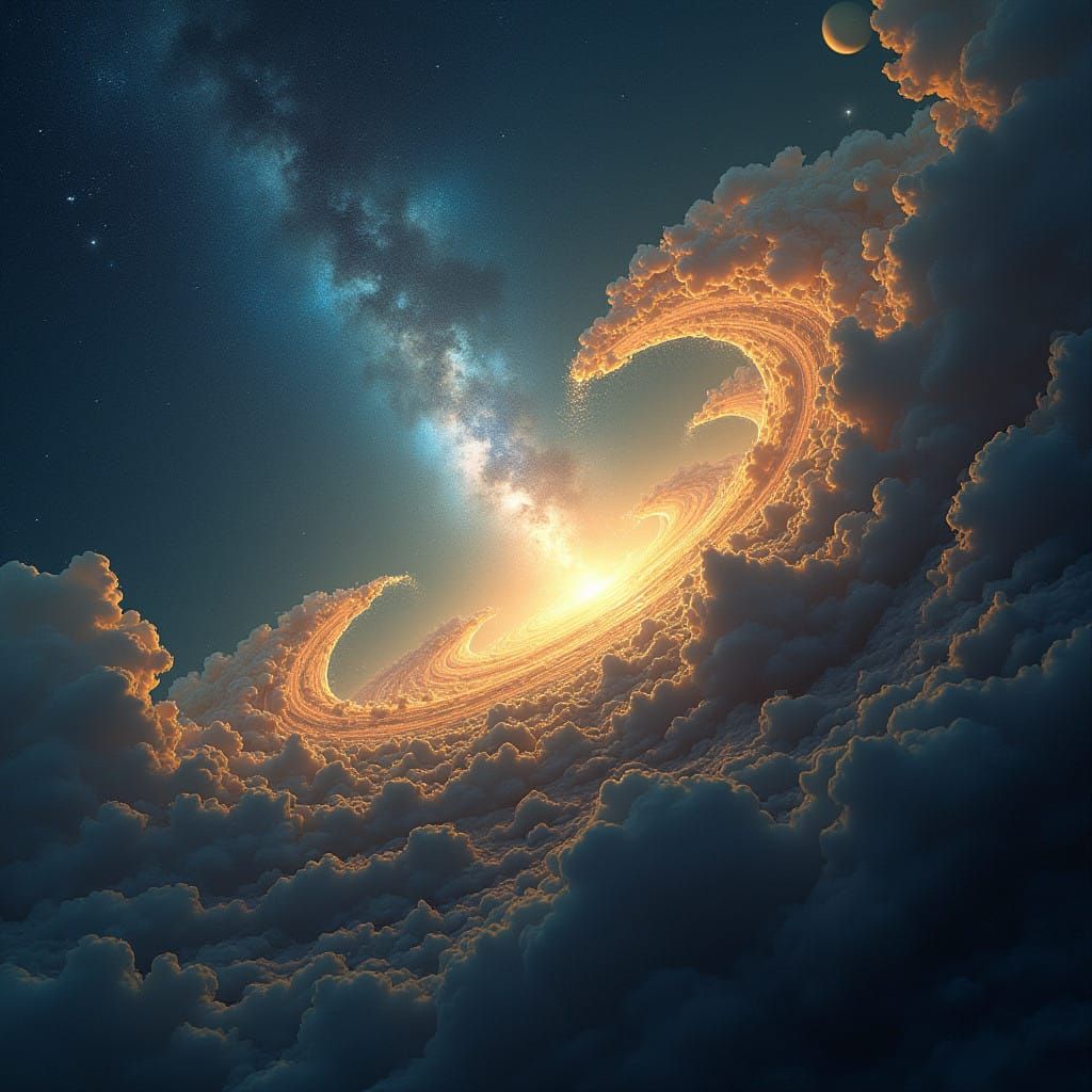 Cosmic Tapestry: Evolution of Light and Shadow