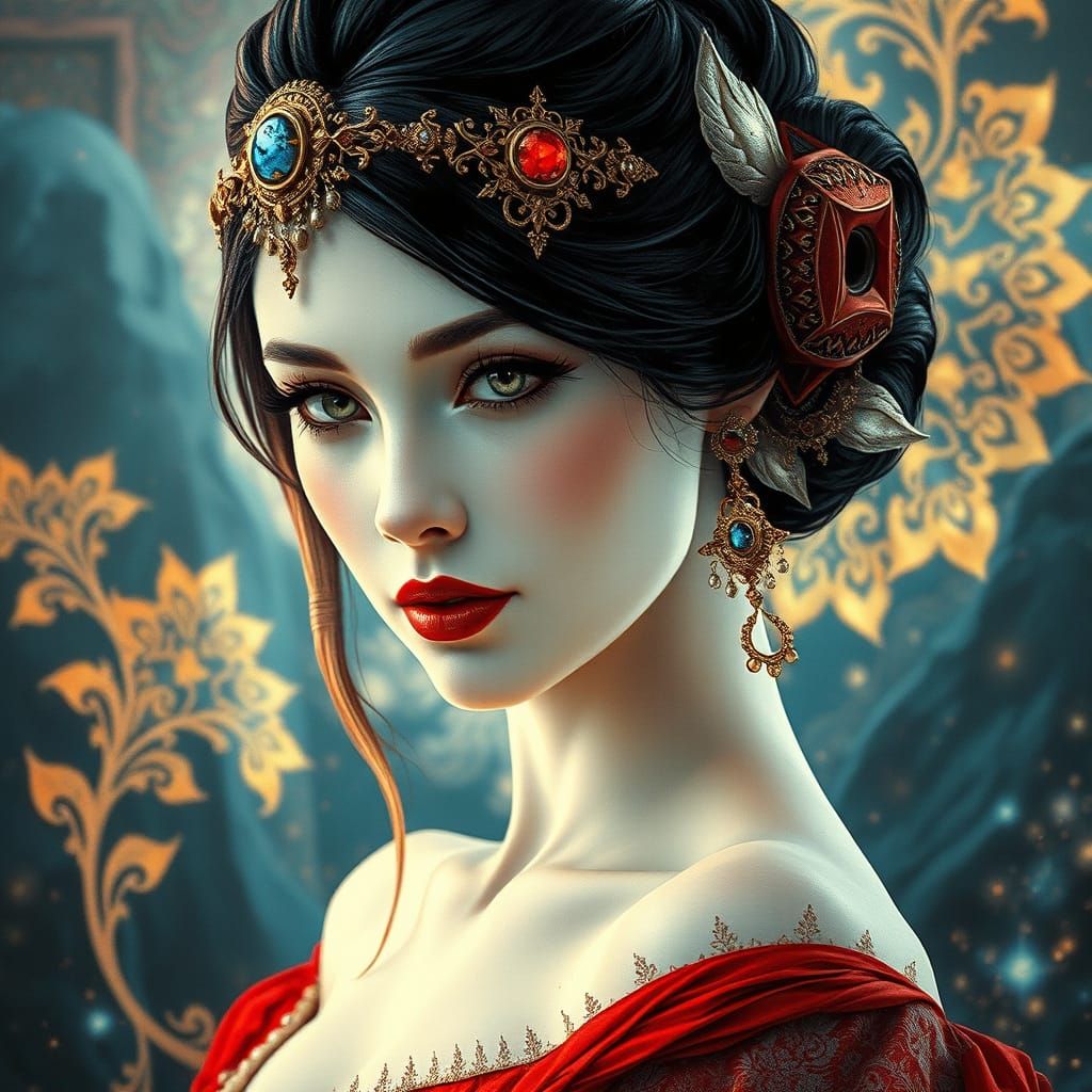 Ethereal Art Deco Woman: A Masterpiece of Futuristic Glamour