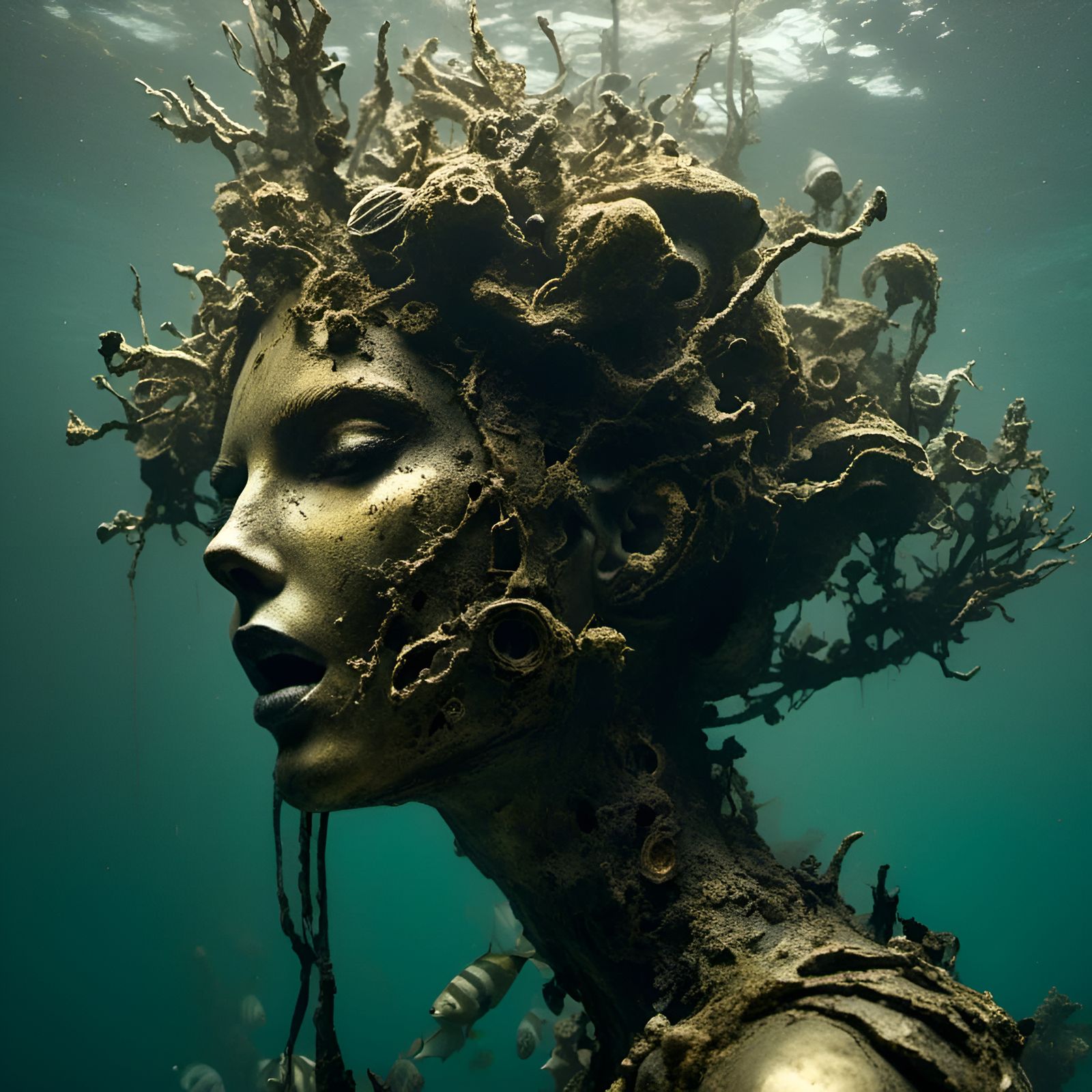 Underwater Bronze Taylor Swift Sculpture in McKean Style