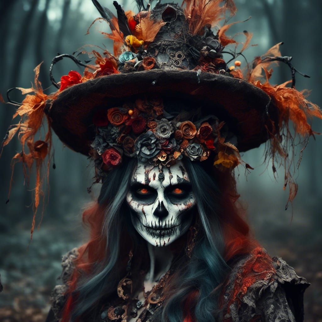 Old Witch with Rat Nest Hat, Digital Painting