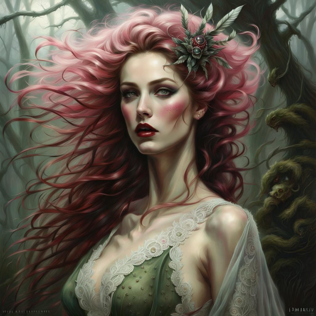 Glamorous Woman in Lace: Hyperreal Portrait