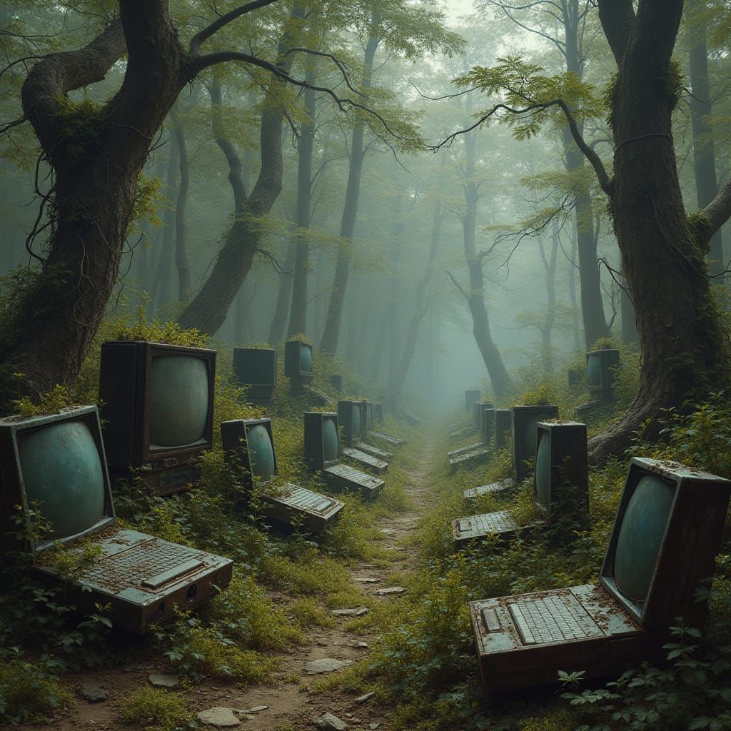 Abandoned Computers in a Haunting, 19th-Century Forest Lands...