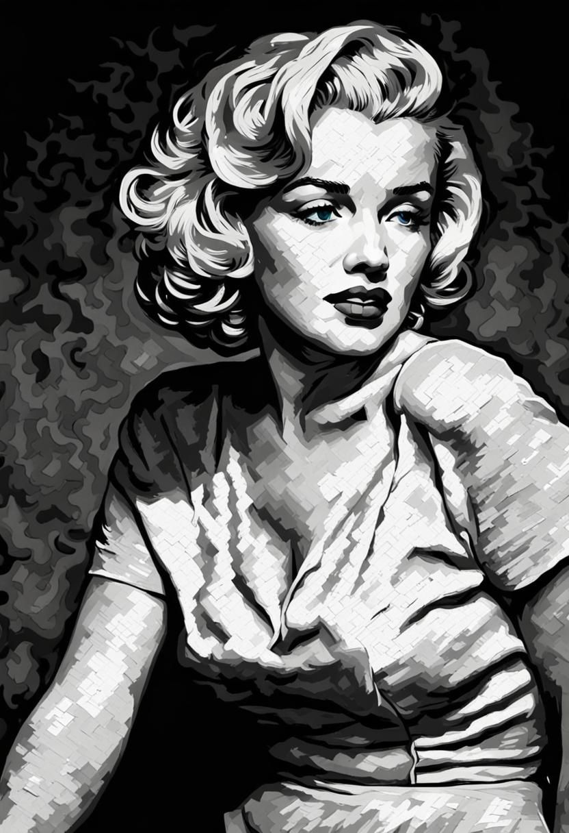 Marilyn Monroe Portrait in Van Gogh Style