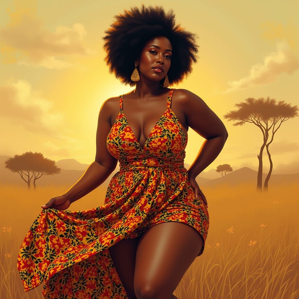 Curvy Beauty in Vibrant Ankara Print