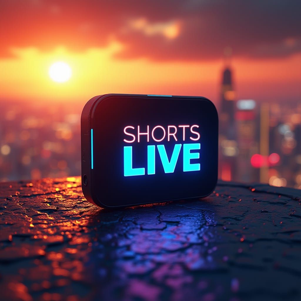 YouTube Shorts Logo in Electric Blue on Orange