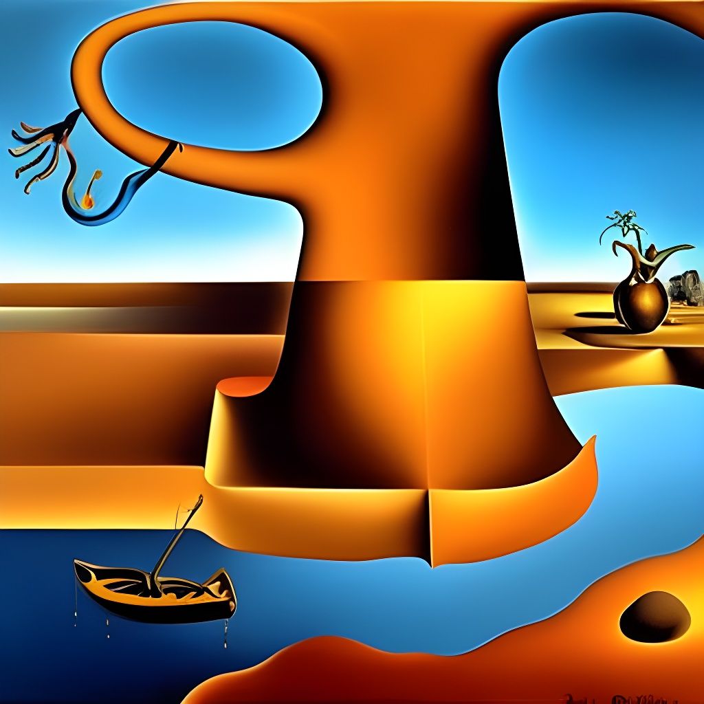 Surrealist Dreamscape with Melting Clocks