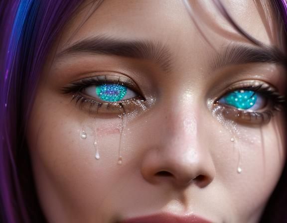 Person in Ecstatic Wonder with Rainbow Eyes