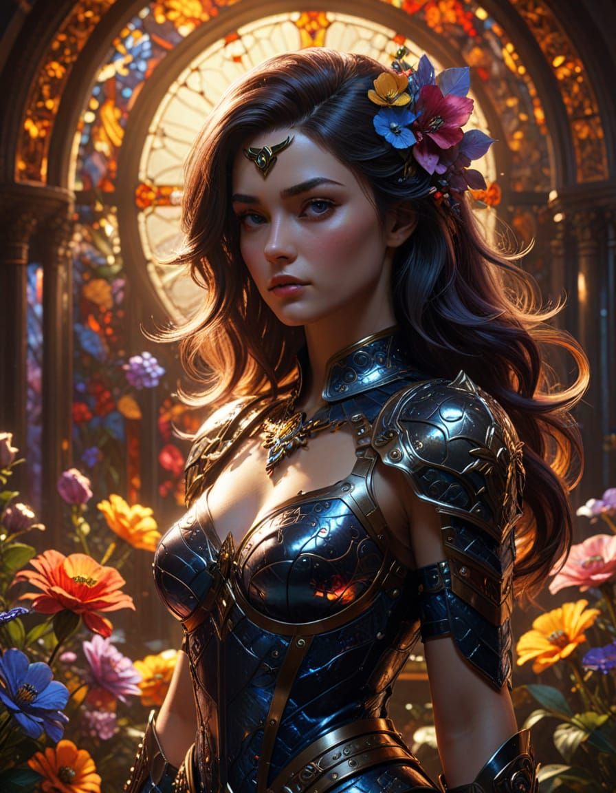 Superheroine in Frank Frazetta Style, Cinematic Film Still