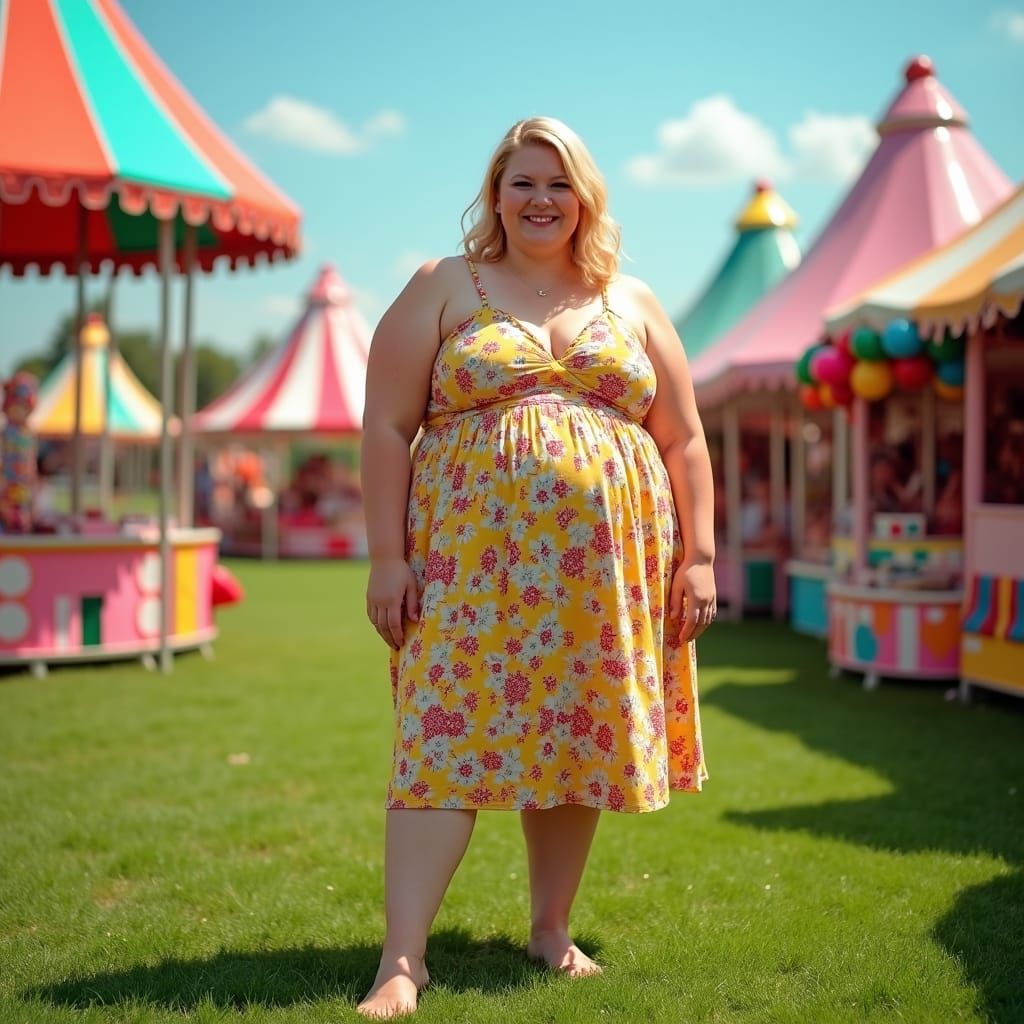 Plus-Size Model Poses at a Fair, Playful Portraiture