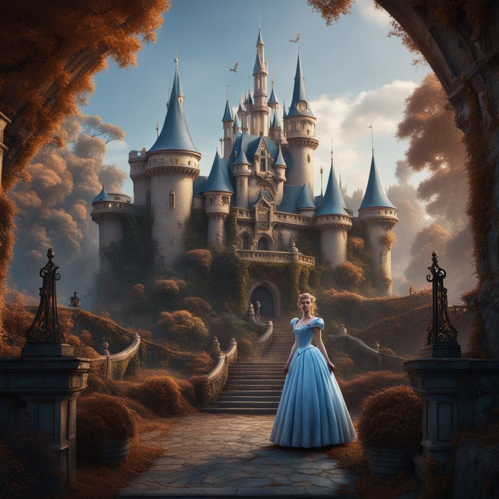Cinderella Detailed Matte Painting in Deep Color