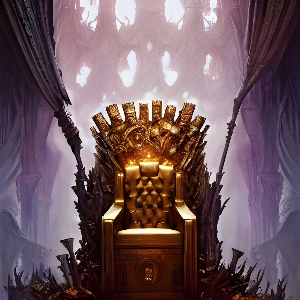 Mad King's Throne Room: Dark Fantasy Digital Art
