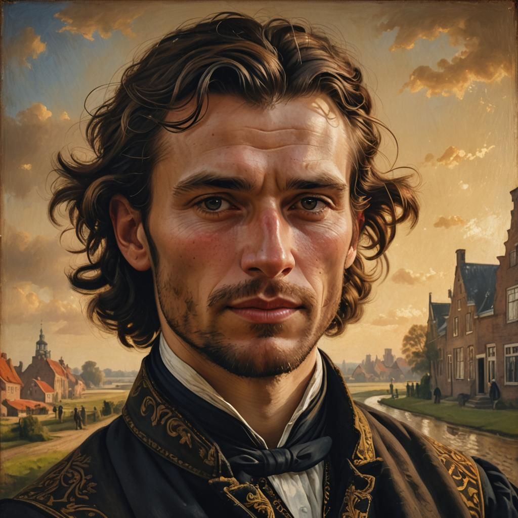 Dutch Master Portrait of a Man in Traditional Attire