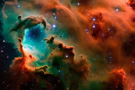 Lagoon Nebula M8: Hyperdetailed Photorealistic Panorama