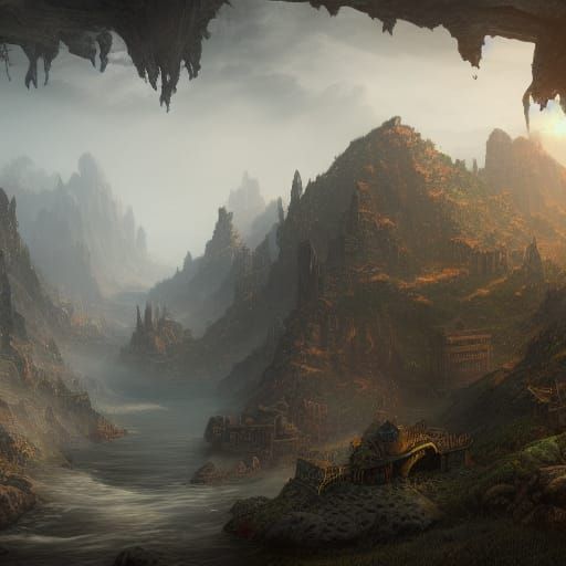 Detailed Matte Painting of a Fantastical Army