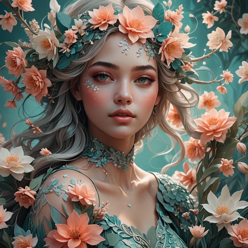 Serene Fantasy Girl Portrait in ZBrush Style