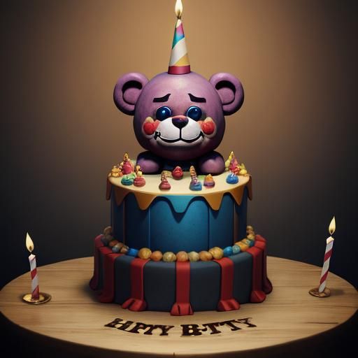 Creepy Circus Baby Holding Cake: FNAF Fan Art