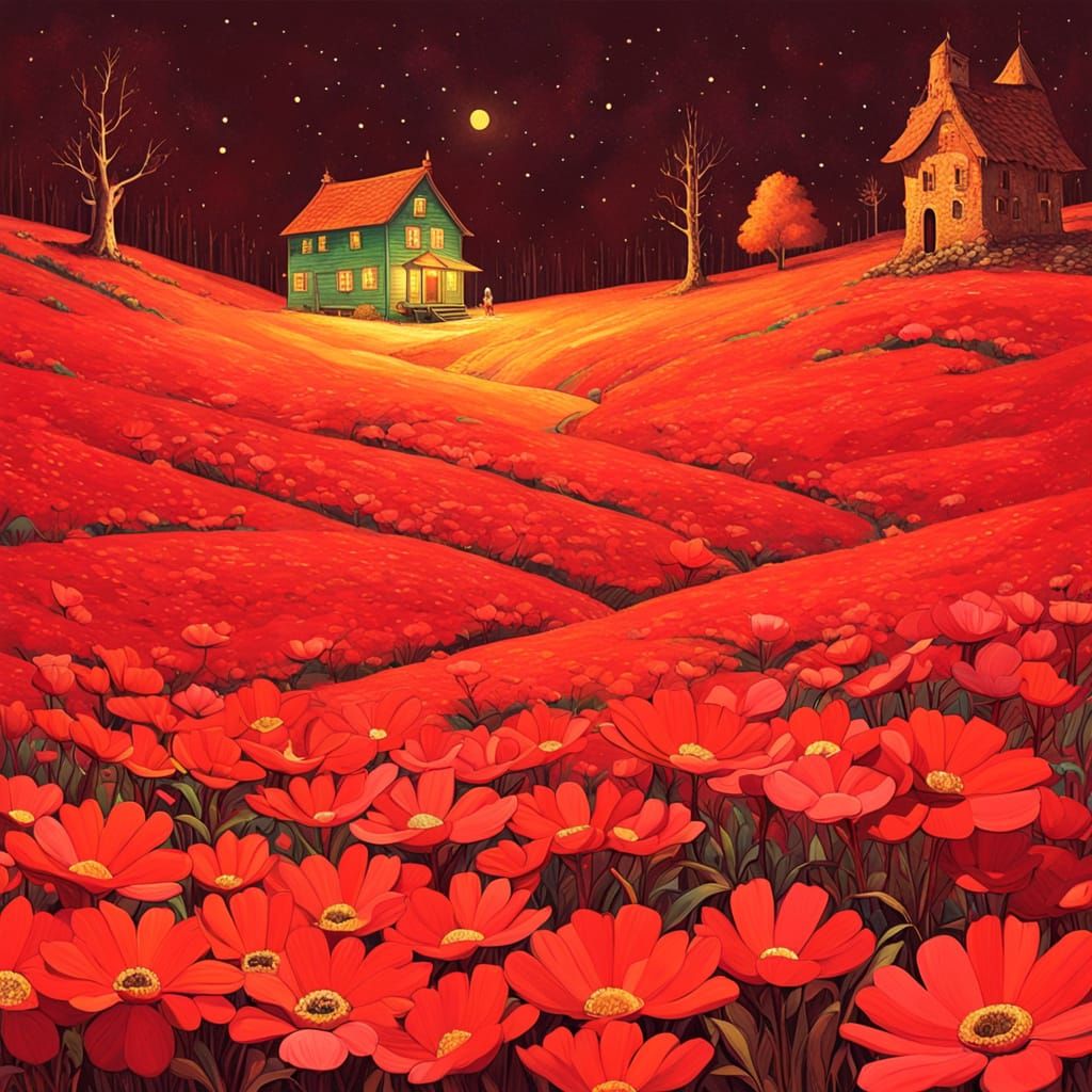 Colorful Sci-Fi Fairytale Illustration in Studio Ghibli Styl...