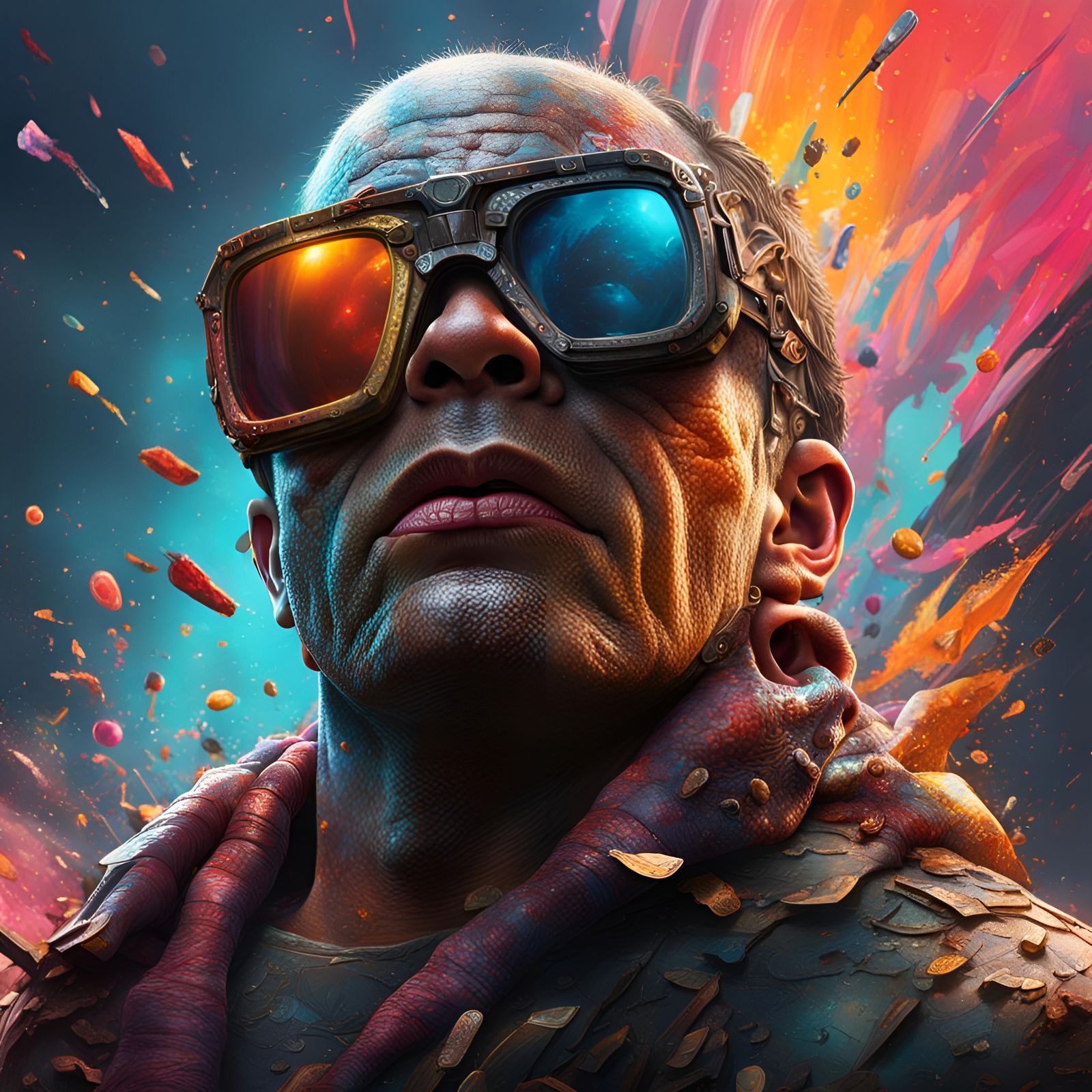 Detailed Hyperrealistic Portrait in Splash Art Style
