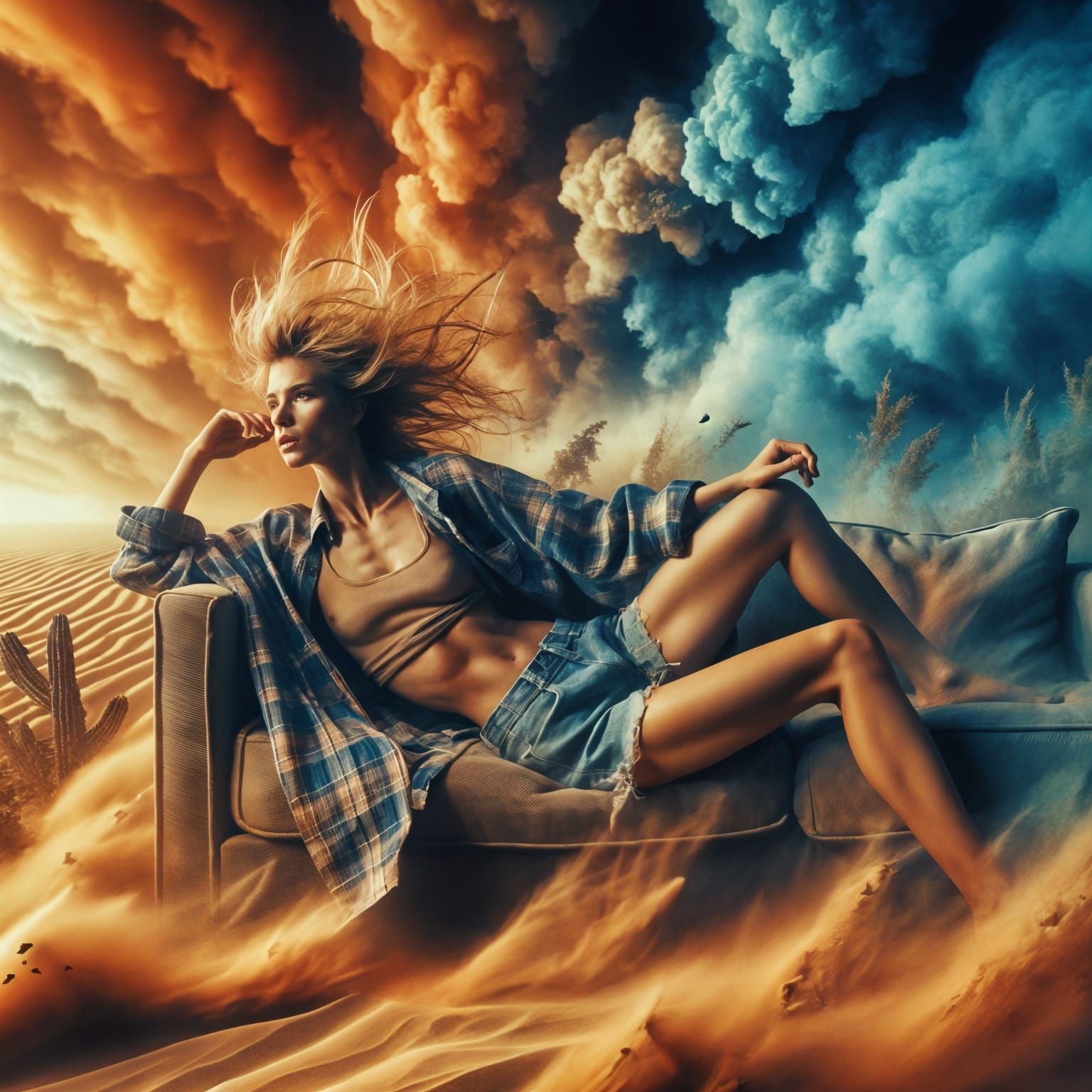 Hyperrealistic Sandstorm Goddess in Cinematic Style