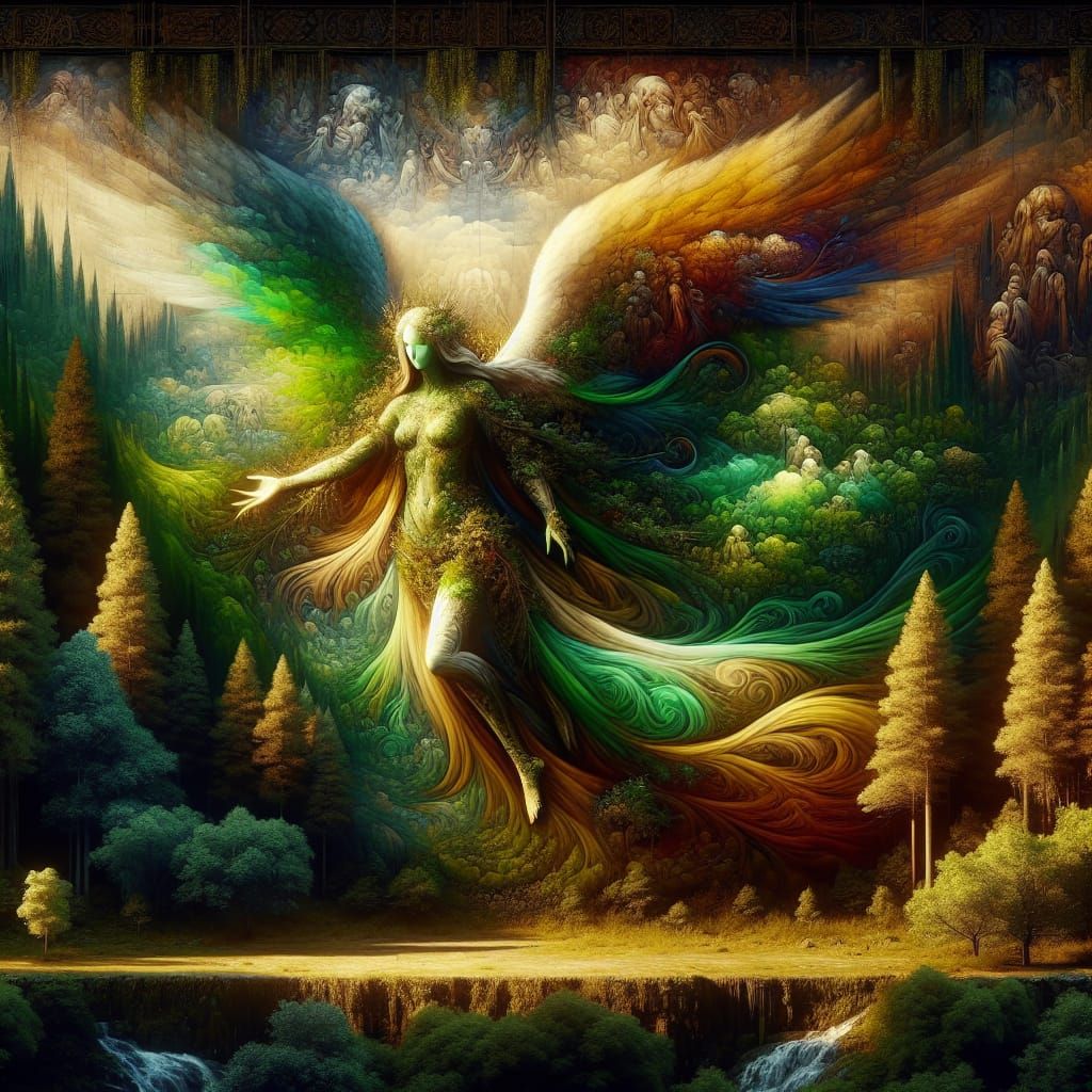 Orifiel: Angel of Forests in Detailed Digital Painting