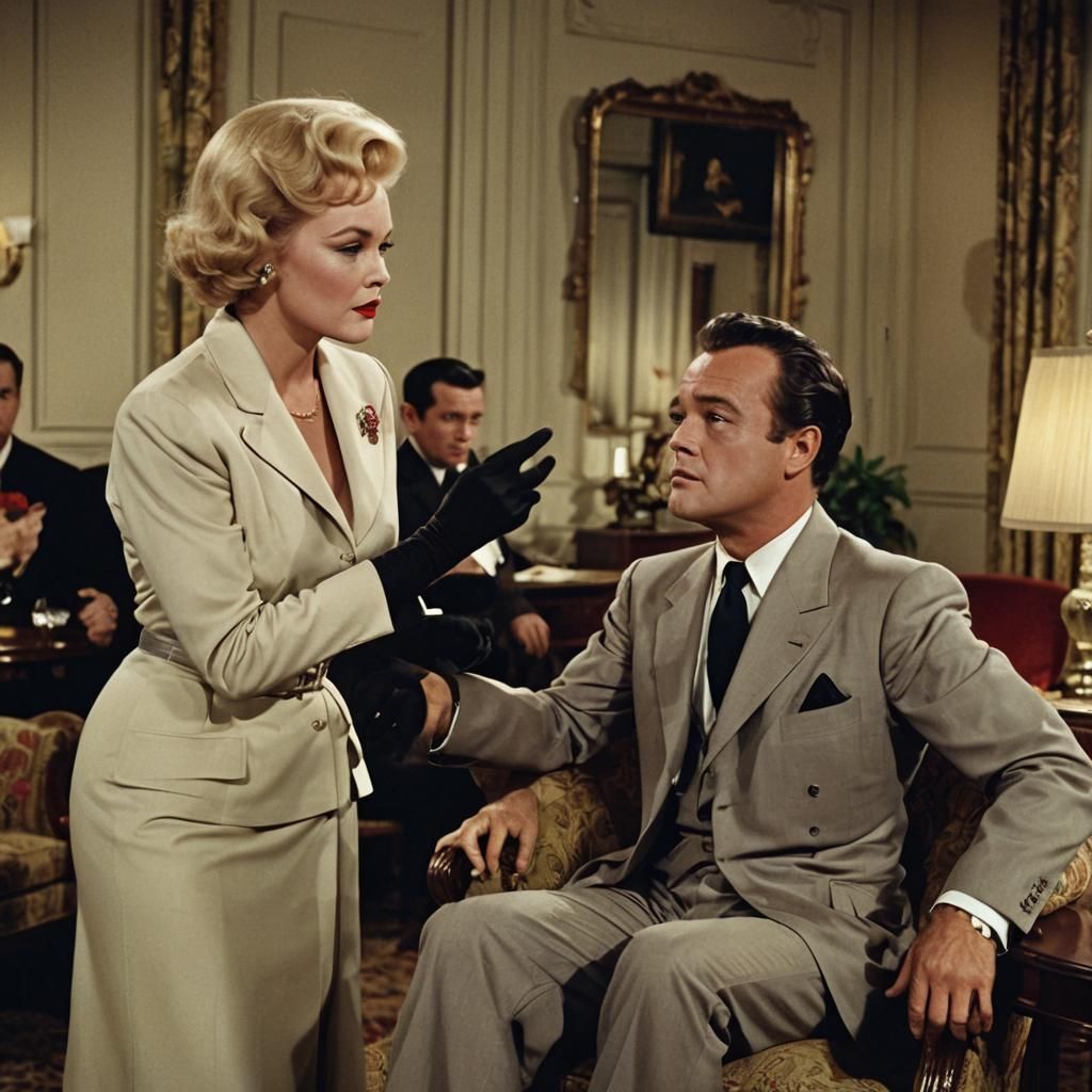 1950s Film Still of Jack Lemmon and Kim Novak