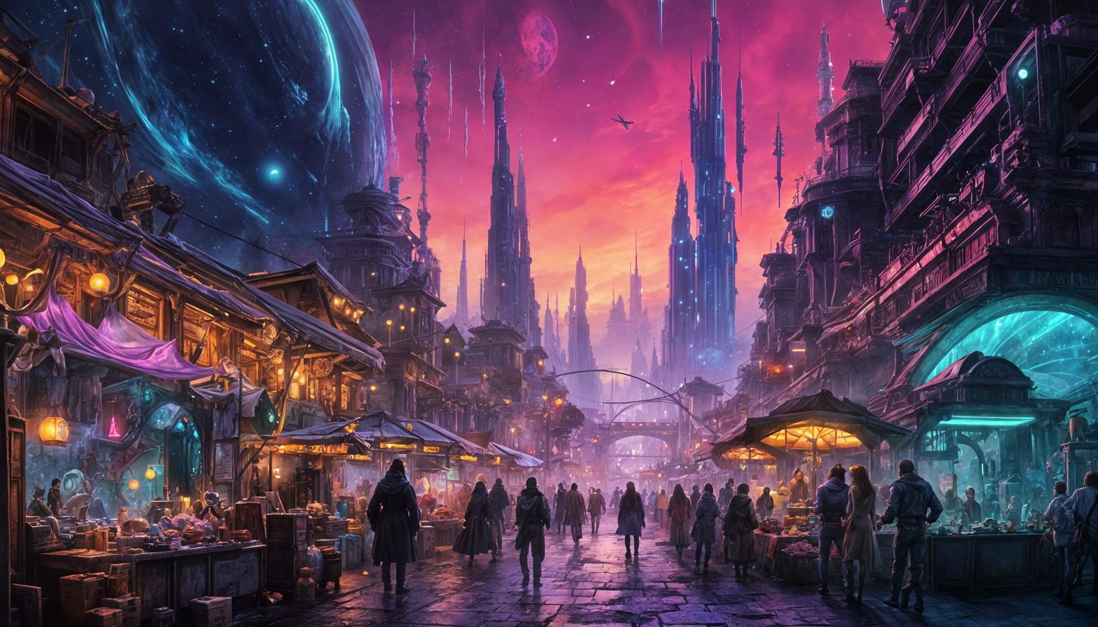 Alien Market on Distant Planet