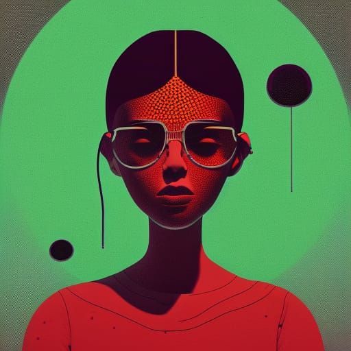 Vibrant Retro-Futuristic Girl Character Design