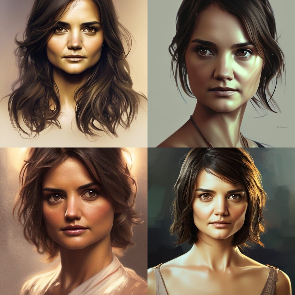 Three Women, Hyperdetailed Portrait in Triadic Colors