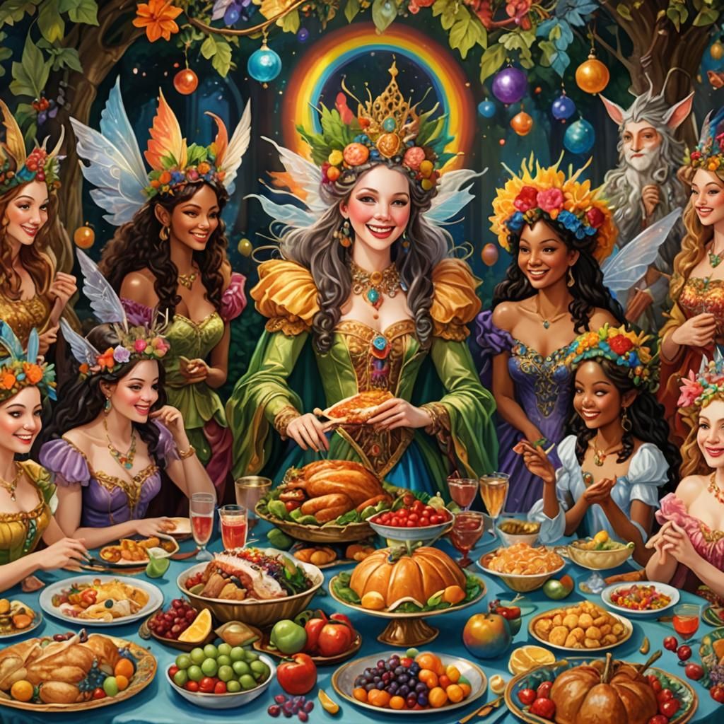 Faerie Queen's Grand Feast: Storybook Illustration