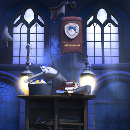 Magical Hogwarts Invitation in Space: 3D Digital Art