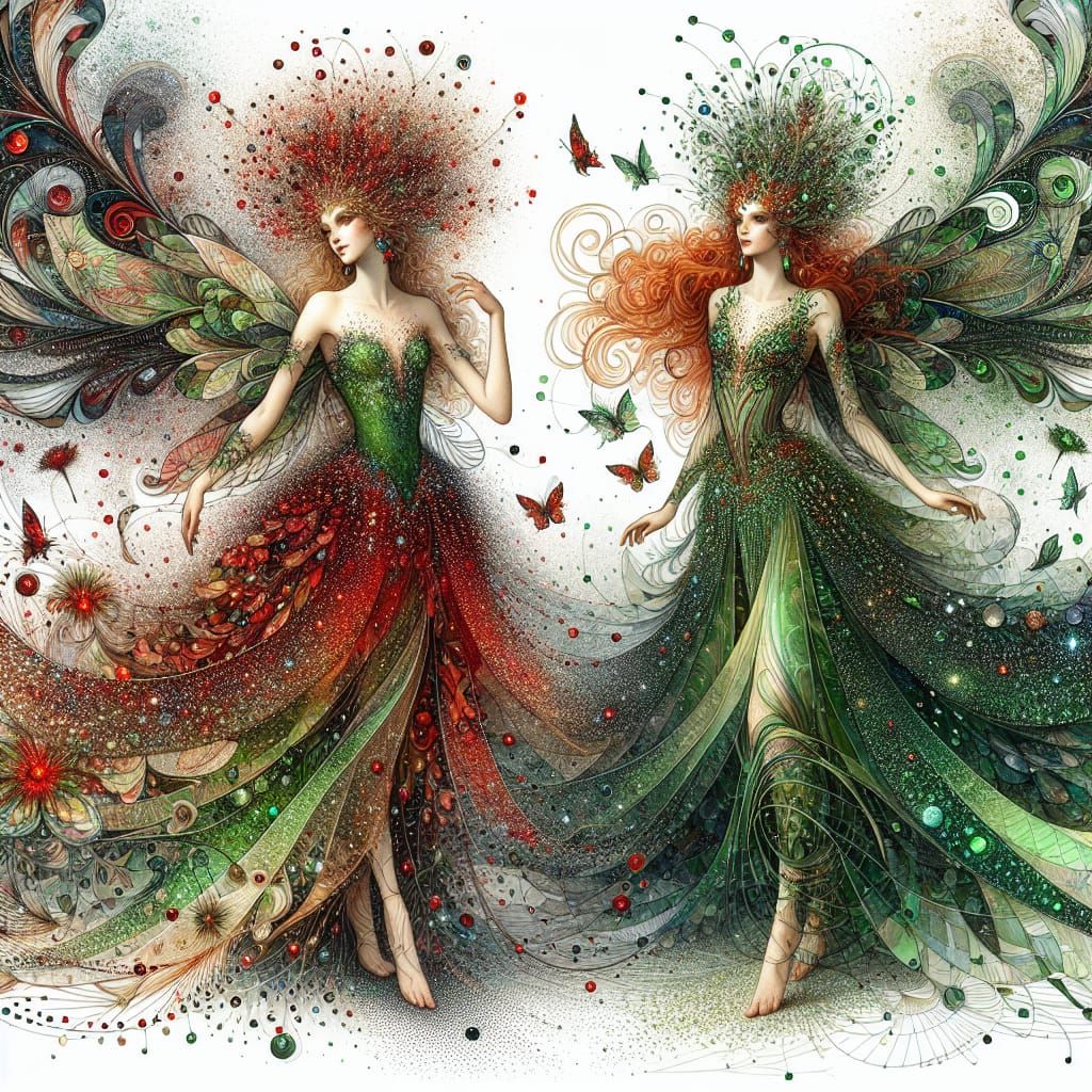 Enchanting Fairies in Romantic Watercolor Style