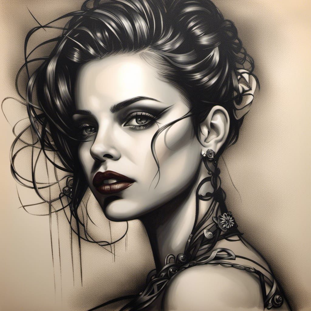 Woman Portrait in Gritty Realism Style
