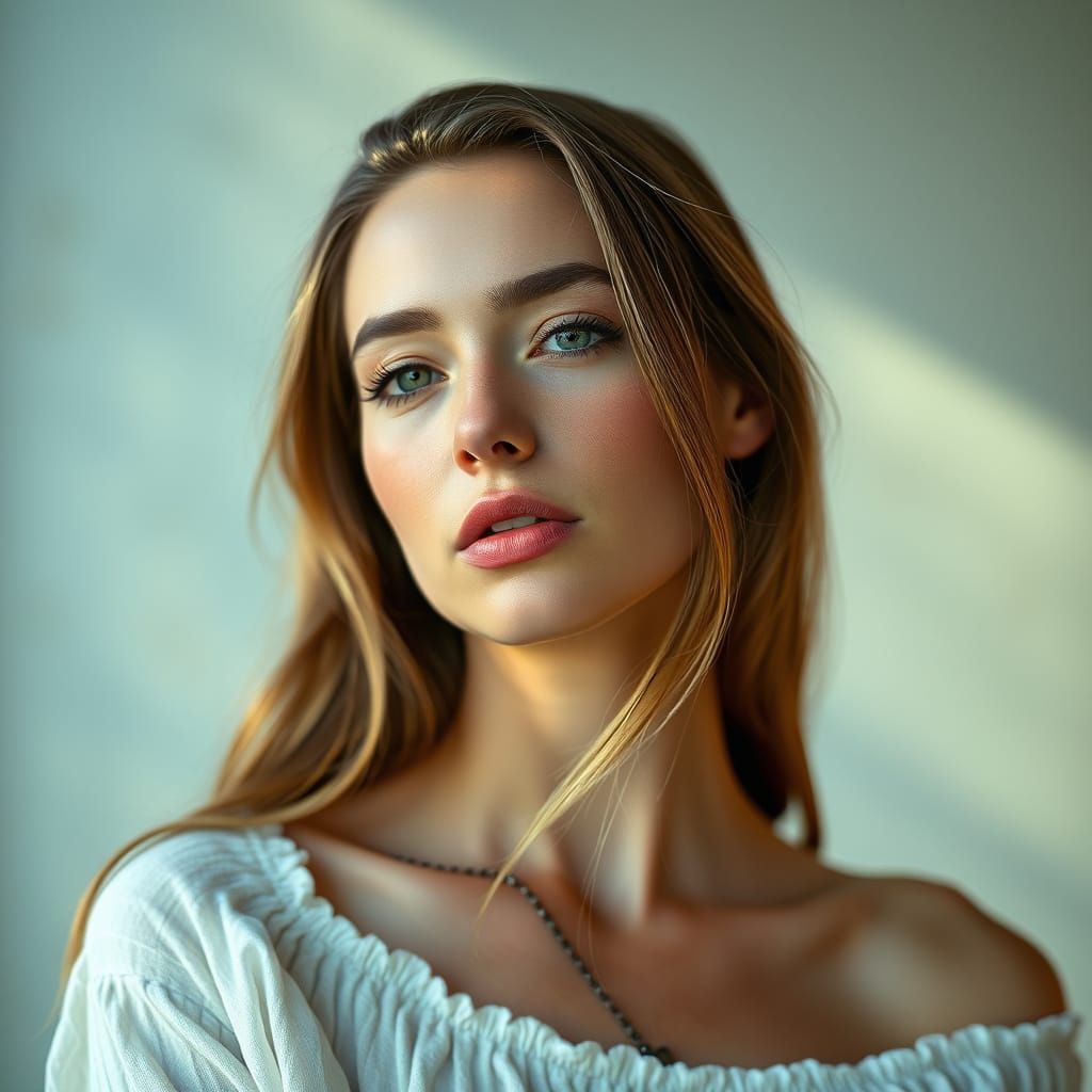 Flawless Woman Portrait in Photo-Realistic Style