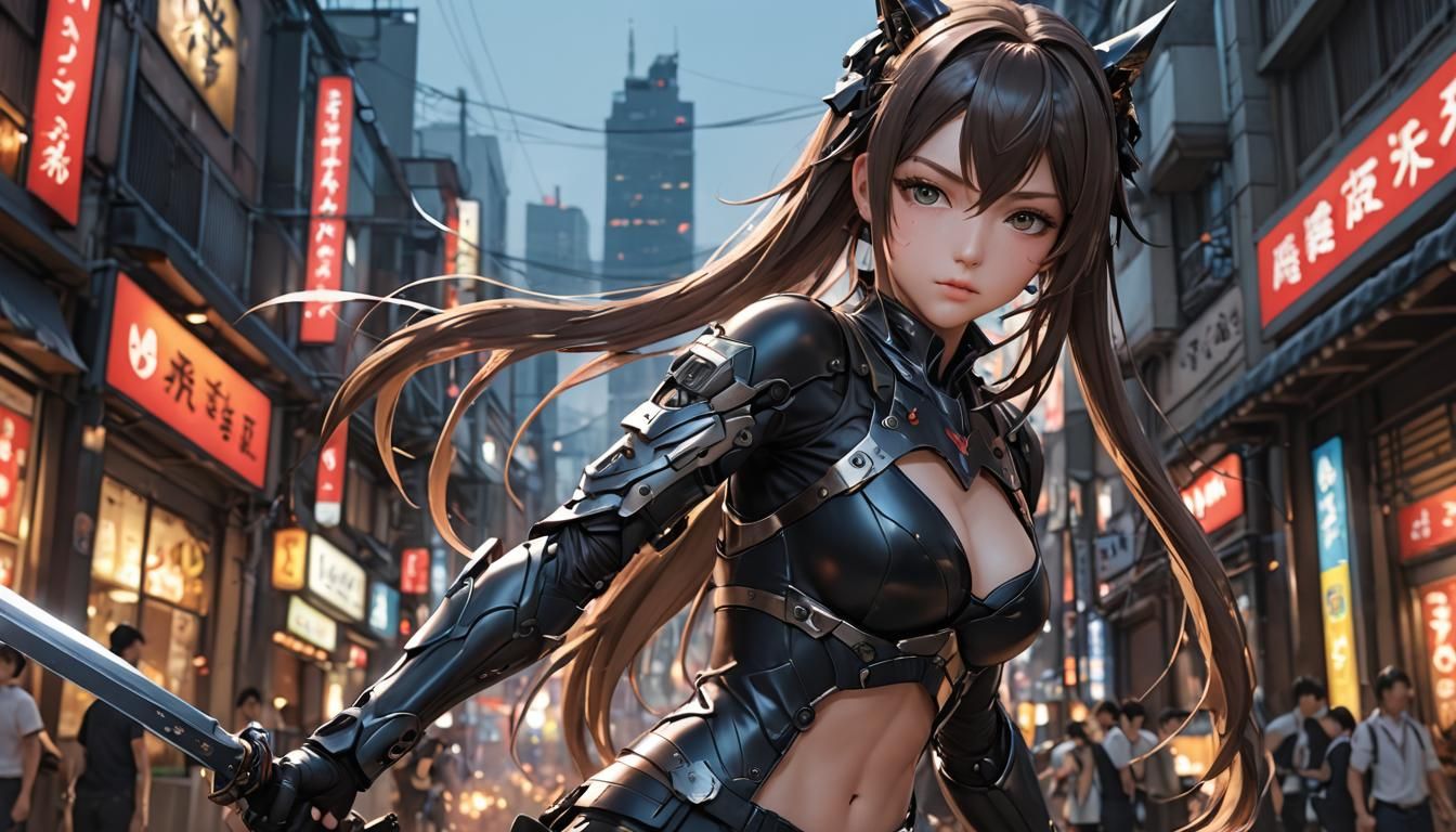 Provocative Anime Pose in 3D Art Style