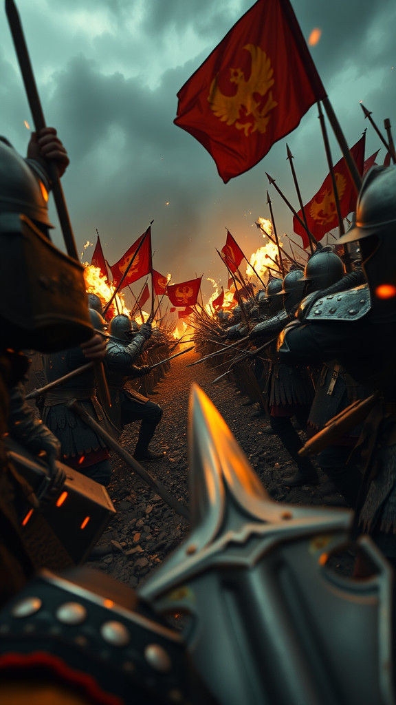 Medieval Battle Scene in Hyper-Realistic Cinematic Style
