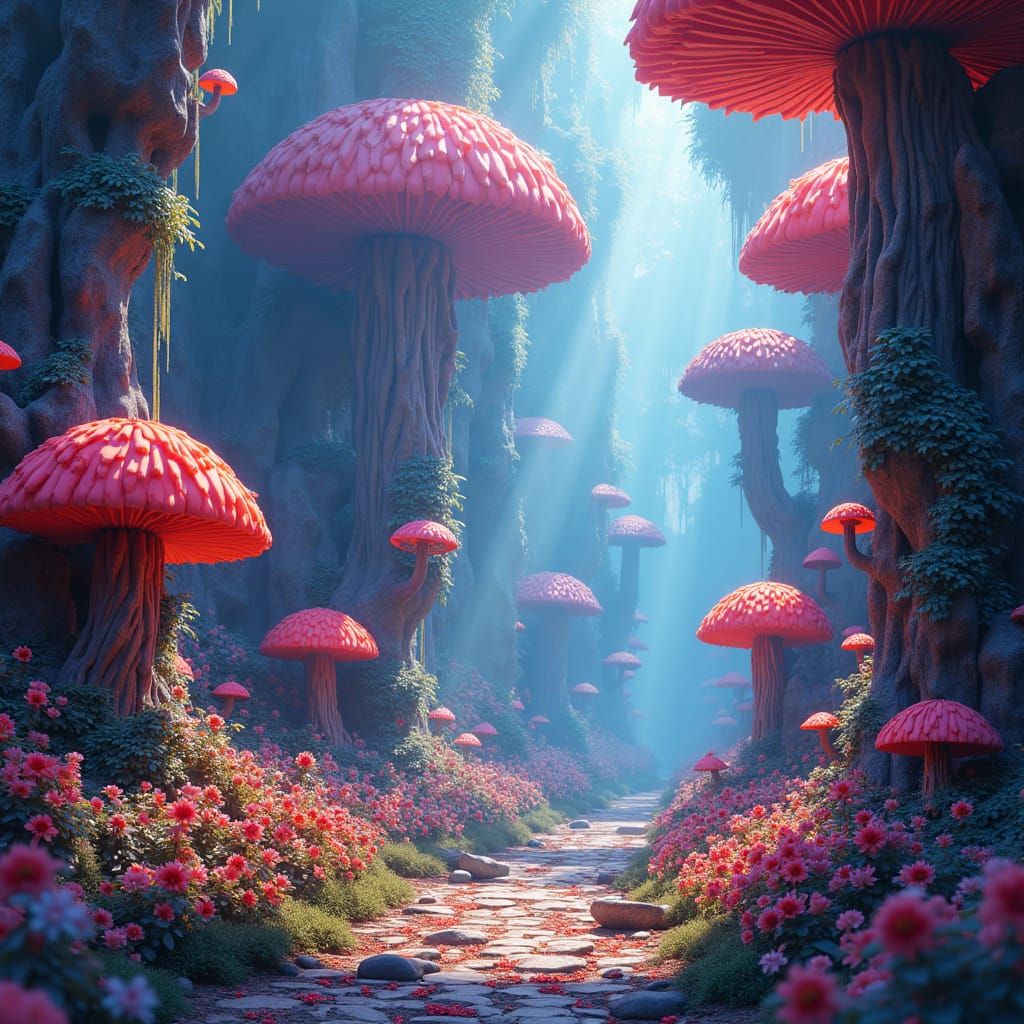 Whimsical Fantasy Landscape in High Resolution